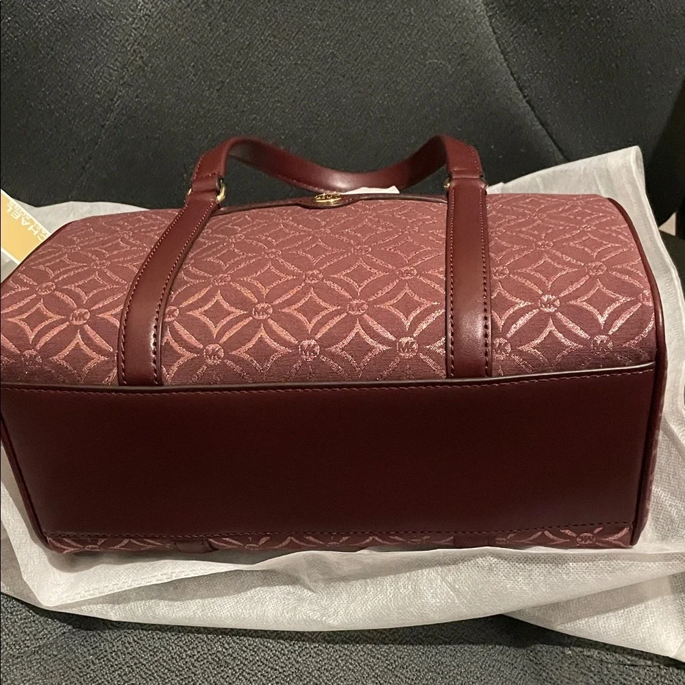 MICHAEL Michael Kors Maroon Patterned Duffel/ Satchel - Picture 8 of 11
